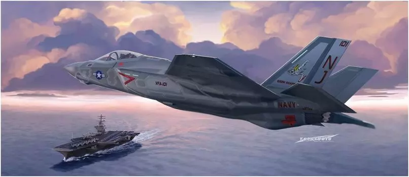 Пластиковая модель самолета ВМС США Lockheed Martin Lightning 2 Orange Hobby OREA72001 1/72 F-35C