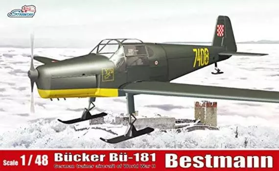 Пластиковая модель Stransky Croatian Air Force Bucker Bu181 Bestman ST43016 1/48 WW.II с лыжами (салазочная нога)