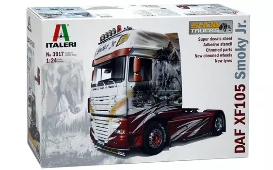 Пластиковая модель тягача Platz Italeri DAF Smokey Tractor Head IT3917 1/24 XF-105 Jr.