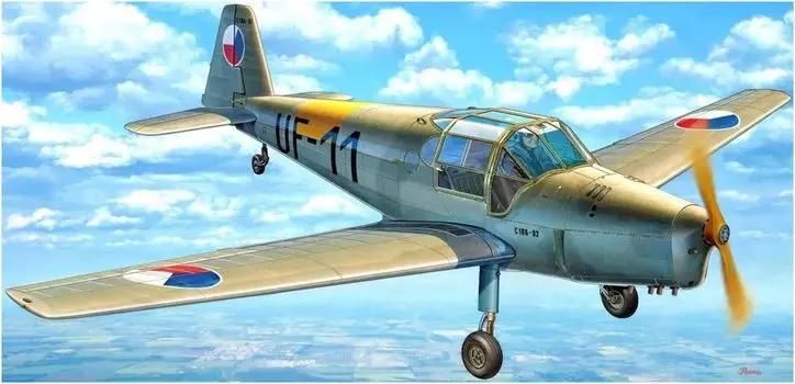 Пластиковая модель учебного самолета ВВС Чехии в Злине KP Model KPM4809 1/48 C-106, двухместный