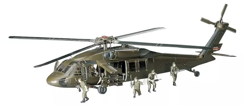 Пластиковая модель вертолета армии США Black Hawk Хасегава D3 1/72 UH-60A