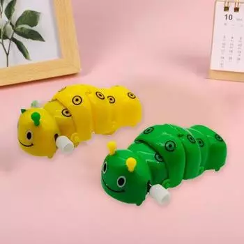 Пластиковая мультяшная ползающая игрушка без батареек, милая заводная гусеница, обучающая