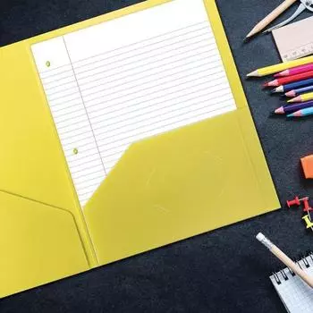 Пластиковая папка для офиса, 2 кармана, слот для визитных карточек, сверхпрочная школьная бумага с бумажным документом, бумага размера буквы фиолетовый