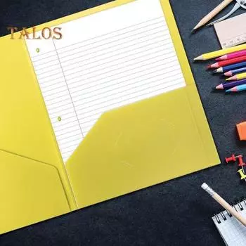 Пластиковая папка с 2 карманами Слот для визитных карточек Прочная школьная экзаменационная бумага Офисный документ Размер бумаги Органайзер для бумаги Студенческие принадлежности чёрный