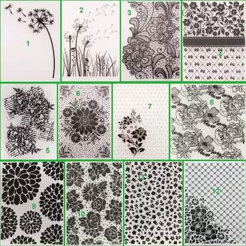 Пластиковая папка с тиснением «Цветок одуванчика» для скрапбукинга «сделай сам», фотоальбом, декор для открыток, художественный шаблон, сетчатая рамка с розой No.14-Flower Leaf