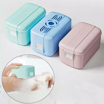 Пластиковая пенная мыльница с губчатыми роликами, многофункциональная, безручная чистка, держатель для мыла, высокоэластичный сетчатый инструмент для стирки розовый