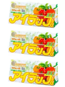 Пластиковая пленка для глаз Iwatani Materials 100 для приготовления пищи с тиснением и вставкой 25 x 35 см 100 штук x 3 комплекта Можно использовать в микроволновой печи и водяной бане