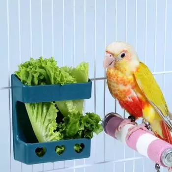 Пластиковая подставка для корма для птиц, большая открывающаяся корзина для попугаев, фруктов для птиц, кур бежевый