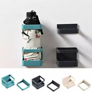 Пластиковая подставка для зонтов Настенная стойка для хранения зонтов Стеллаж для хранения зонтов с дренажем Офис чёрный