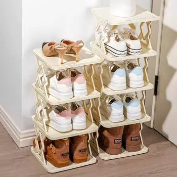 Пластиковая полка для обуви, пятислойная полка для хранения обуви, настенный угловой органайзер для экономии места, обувная коробка для входной двери, принадлежности для хранения вещей