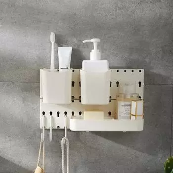 Пластиковая полка для перфорированной доски, самодельная подвесная полка, бытовые аксессуары для перфорированной доски для кухни, ванной комнаты, настенный органайзер без перфорации