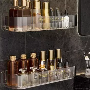 Пластиковая полка для ванной комнаты, прозрачный держатель для шампуня и геля для душа, органайзер для ванной комнаты, стеллаж для хранения вещей прозрачный