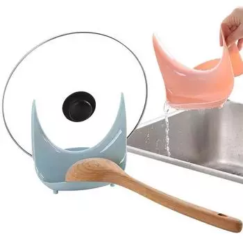 Пластиковая полка с крышкой для кастрюли, разделочная доска, держатель для хранения, полка, кухонная подставка синий