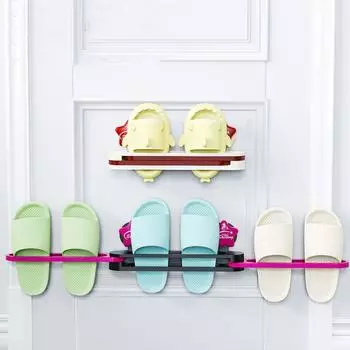 Пластиковая присоска для обуви, настенная вешалка для обуви, многофункциональная сушилка для обуви для дома красный