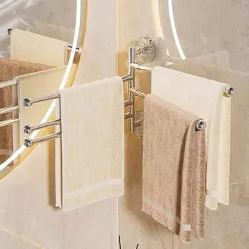 Пластиковая присоска для полотенец 3/4/5 штанг для полотенец, вращающаяся на 180° вешалка для одежды для кухни Transparent-4 Bars