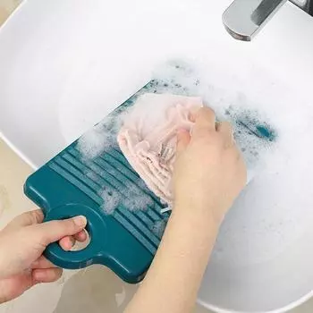 Пластиковая противоскользящая стиральная доска, мини-подвесная, утолщенная, стиральная доска, тканевые носки, чистящий инструмент, мягкий, нежный и не повредит вашу руку жёлтый