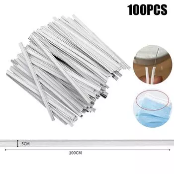 Пластиковая проволока для носа для самостоятельного изготовления, двойные проволочные полоски для носа, самостоятельное изготовление лица 100 шт. белый