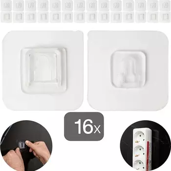 Пластиковая пряжка настенная бесшовная наклейка на крючок прочная без гвоздей прозрачная матовая нашивка на крючок аксессуары держатель без перфорации 16PAIRS