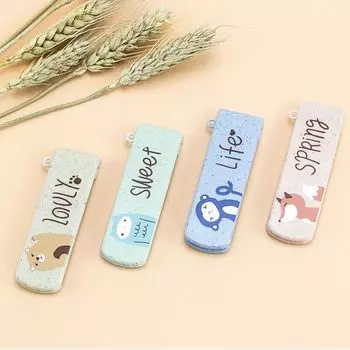 Пластиковая расческа для макияжа, парикмахерская, портативная расческа с зеркалом, мини-карманная щетка для волос для женщин off white-random picture