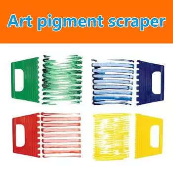 Пластиковая расческа для рисования акварелью Кисть Скребок Художественный инструмент Силикагель Чистка Четыре стиля A