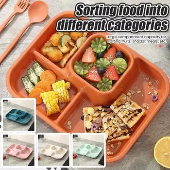 Пластиковая разделенная тарелка детская домашняя тарелка для снижения жира школьный рацион столовой можно разогревать в микроволновке тарелка для быстрого питания розовый