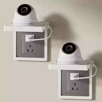 Пластиковая розетка для мобильного телефона, держатель для зарядки, настенная прочная настенная розетка, полка, подставка для зарядки без отверстий, кронштейны для маршрутизатора белый