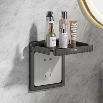 Пластиковая розетка для мобильного телефона, держатель для зарядки, настенная прочная настенная розетка, полка, подставка для зарядки без отверстий, кронштейны для ванной комнаты белый
