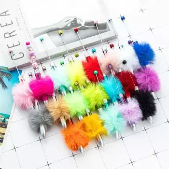 Пластиковая ручка с бусинами Шариковая ручка Подвеска Ручка с бусинами Стержни Чернила Ручка-роллер Дети Студенты Офис Школьные принадлежности 1