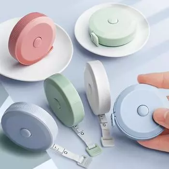 Пластиковая рулетка 1,5 м/60 дюймов, автоматическая телескопическая рулетка, милая мини-рулетка, измерительная рулетка с тремя окружностями