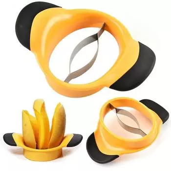 пластиковая сердцевина для удаления лезвий из нержавеющей стали для удаления косточек из манго, нож для чистки манго, извлечение сердцевины из манго, фруктовая нарезка жёлтый