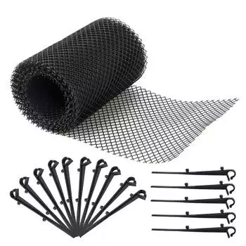 Пластиковая сетка для защиты желоба 15 см 6 м, сетчатый фильтр, фильтр для защиты желоба от листьев чёрный