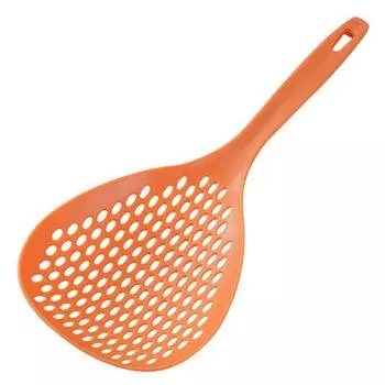 Пластиковая шумовка с ручкой, лопата для слива еды на кухне оранжевый