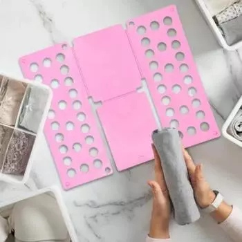 Пластиковая складная доска для одежды, прочная детская папка для белья, простая и быстрая складная доска для рубашек, инструмент для домашнего хранения для детей розовый