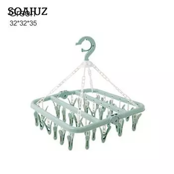 Пластиковая складная сушилка для носков, экономящая пространство в помещении зелёный