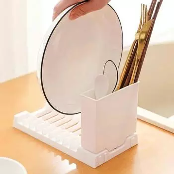 Пластиковая складная сушилка для посуды 2 в 1, большая вместимость, сушилки для посуды, экономящая место организация стеллажа для хранения посуды