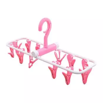 Пластиковая складная вешалка для одежды, полотенец, носков, сушилка для нижнего белья с 12 зажимами