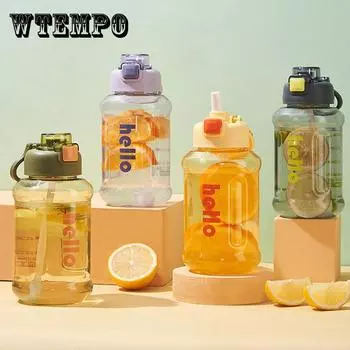 Пластиковая спортивная бутылка для воды, креативная портативная герметичная студенческая детская бутылка для воды, спортивная чашка для кемпинга на открытом воздухе 800ml фиолетовый