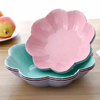 Пластиковая тарелка для фруктов и конфет в европейском стиле для журнального столика в гостиной Small - Wheat Green