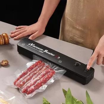 Пластиковая упаковочная машина для запечатывания и консервирования Вакуумная упаковка для небольших бытовых пищевых продуктов Полностью автоматическая запечатывающая машина для приготовленных пищевых продуктов чёрный