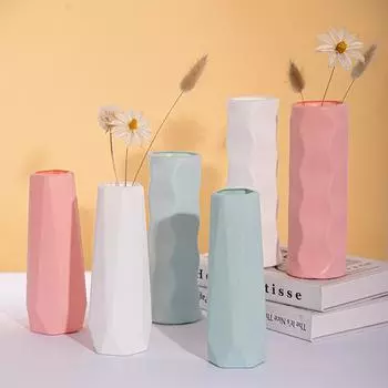 Пластиковая ваза для цветов Ins Creative Vases Nordic Vases for Flowers Flower Arrangement Container Desktop Decoration Room Decor
