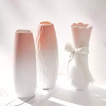 Пластиковая ваза Nordic, простая, розовая, свежая, цветочный горшок, бутылка для хранения цветов, гостиная, современные украшения для дома, украшения