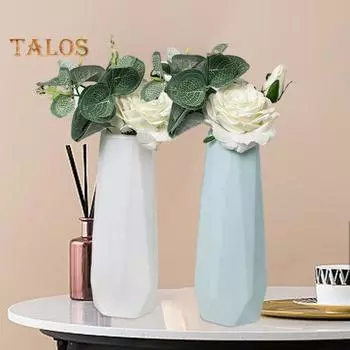 Пластиковая ваза в скандинавском стиле, внешний вид в форме ромба, декор для гостиной, ваза, цветочная композиция, комнатный цветок розовый