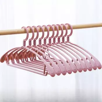 Пластиковая вешалка для одежды, не оставляющая следов широкая вешалка для домашнего использования в общежитии, нескользящая подставка для одежды для взрослых, 10 шт. Anti-Slip розовый