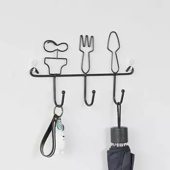 Пластиковая вешалка для одежды, вешалка для одежды, имитация посуды, настенный крючок с милыми животными, красивые крючки для украшения дома, без сверления бронзовый