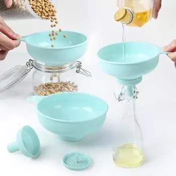 Пластиковая воронка для широкого горла и обычных банок, кухонные инструменты, большая воронка для консервированных специй, воронка для консервированных банок, кухонные аксессуары