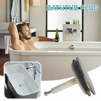 Пластиковая вращающаяся пробка для ванны с отскакивающим заглушкой для ванны и устройством управления One Size серебряный