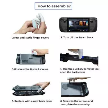 Пластиковая задняя пластина, сменная задняя крышка, крышка для рассеивания тепла, улучшает игровой процесс благодаря противоскользящему дизайну A чёрный