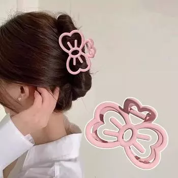 Пластиковая заколка для волос в виде кошки, большая заколка в виде акулы, милый бант, женская кофейный