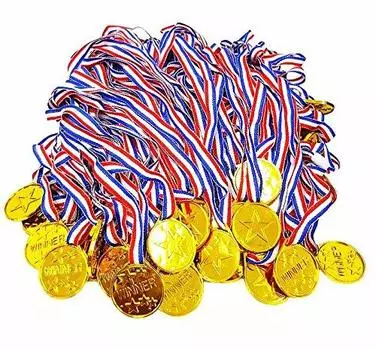 Пластиковая золотая медаль AFKshop, приз победителя дня игровых видов спорта для детского сада, набор из 50 штук золотой
