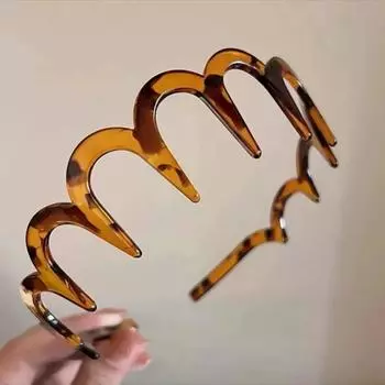 Пластиковая зубчатая волнистая повязка на голову, унисекс One Size